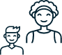 svg icoon van jongen en moeder
